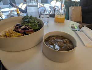 Soup and salad at Avit in Athens