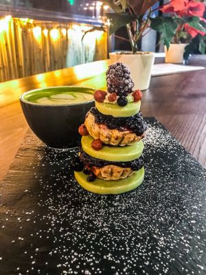 Matcha cake at Avit in Athens