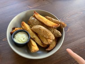 “Side” portion of “chips” with Avocado Lemon “Mayo”... HUGE portion! at Avit in Athens
