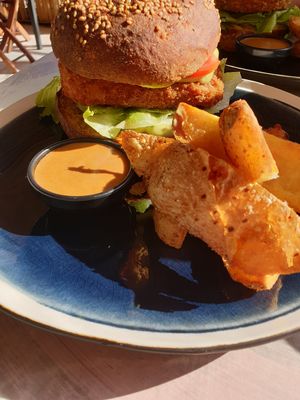 Tofu burger at Avit in Athens