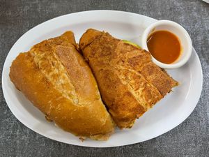 potato & soyrizo torta   at Extraordinary Fruits in San Diego