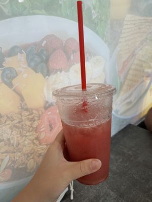 watermelon & strawberry agua fresca   at Extraordinary Fruits in San Diego