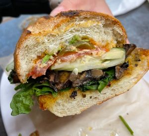 inside the portobello torta    at Extraordinary Fruits in San Diego