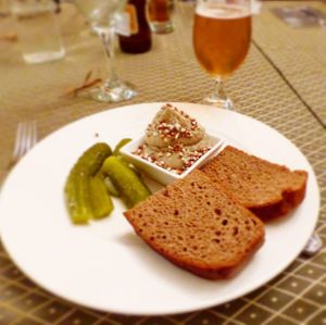 Starter vegan lard (tasty bean herb spread) at Restauracja Carska in Bialowieza