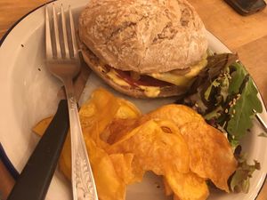 Burger at Las Vegan in Lisbon