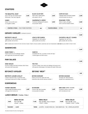 Menu 2020/09 . EN . 1/2 at Las Vegan in Lisbon