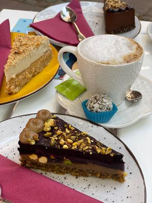 Best vegan cake in whole Serbia 🍰 Blueberry/Pistachio,  at Ćao Šećeru in Belgrade