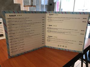 Menu Page at Ćao Šećeru in Belgrade
