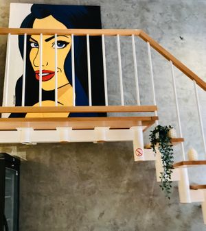 An image of the owner's wife, I believe.  at Ćao Šećeru in Belgrade