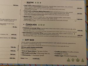 Menu  at Ćao Šećeru in Belgrade