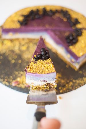 Raspberry cake with pistachios at Ćao Šećeru in Belgrade