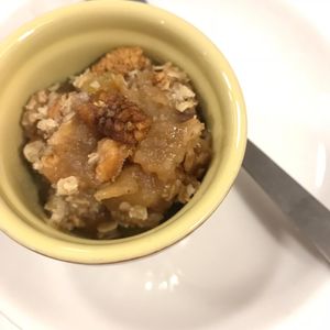 Apple crumble at Joy Luck 65 in Central Singapore