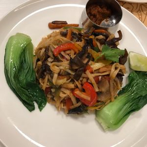 Fried vegetarian noodle  at Joy Luck 65 in Central Singapore