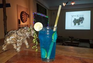 The legendary "Toilet Water"! best Cocktail in town :) at XangKhiaw Vvirtshaus in Thakhek