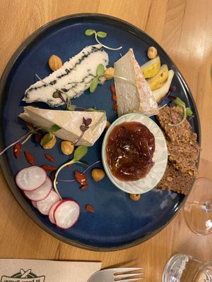 Cheese plate - delicious! Also got some extra bread.  at la petite graine in Limoges