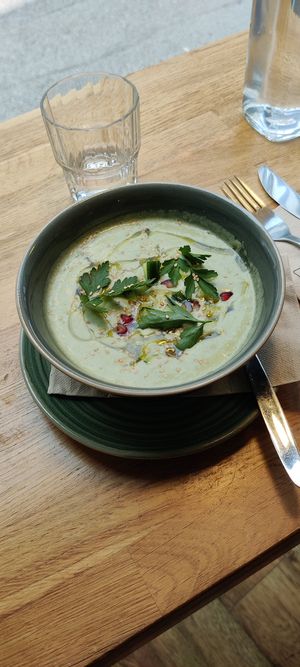 Gaspacho concombre menthe at la petite graine in Limoges