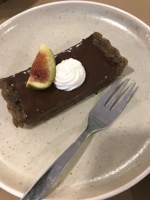 Chocolate tart at la petite graine in Limoges
