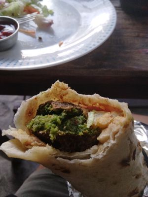 Falafel Wrap! at Rest Point Cafe in Pokhara