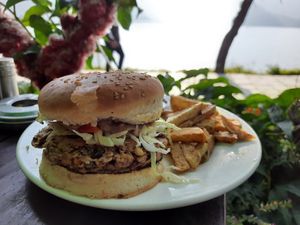 Vegan burger 5/5 at Rest Point Cafe in Pokhara
