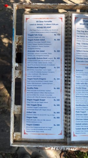 Vegan Menu at Rest Point Cafe in Pokhara