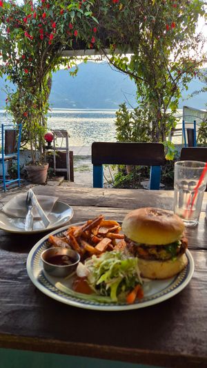 Veg Burger ‼️💯‼️ at Rest Point Cafe in Pokhara