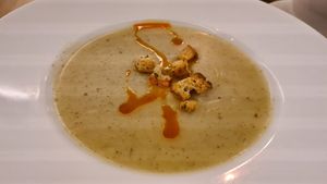 Kartoffelsuppe at Cafe Lux in Berlin