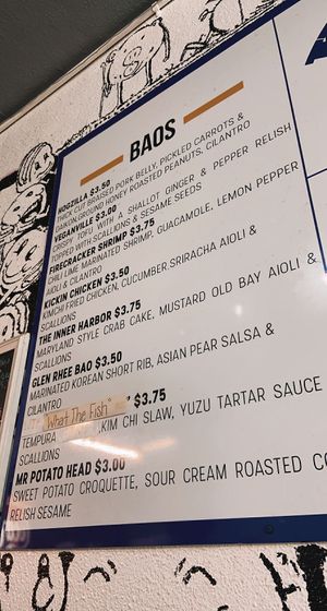 bao menu (not including specials!) at King Bao in Orlando