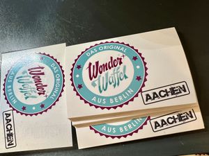 sticker  at Wonder Waffel in Aachen