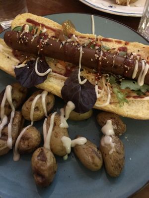 Vegan hot dog  at La Citronnade in Besancon