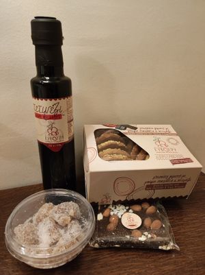 Grape molasses, coockies, chocolate and sweets at Evotry in Crete