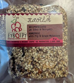 Pasteli with Fig & Grape Molasses at Evotry in Crete