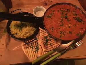 Red mango curry at Vege Love in Warsaw