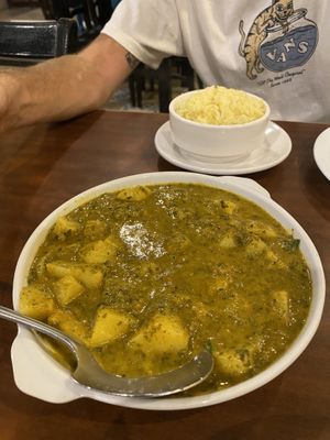 Spinach and potato curry with rice (rice wasn’t that good)  at Persian Palate - Mango Square in Cebu