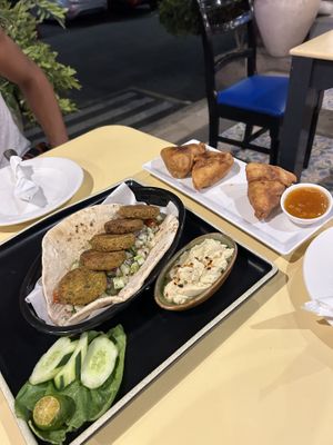 Falafel wrap, samosa’s and salad  at Persian Palate - Mango Square in Cebu
