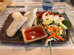 Wrap hummus at Gloria Bendita in Malaga