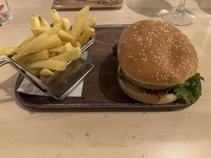 Vegan hamburger   at Gloria Bendita in Malaga
