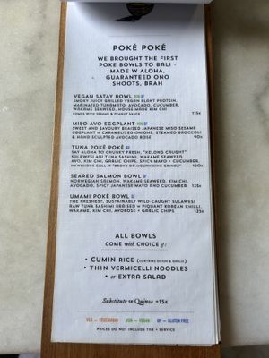 Menu July  at Mudra in Ubud