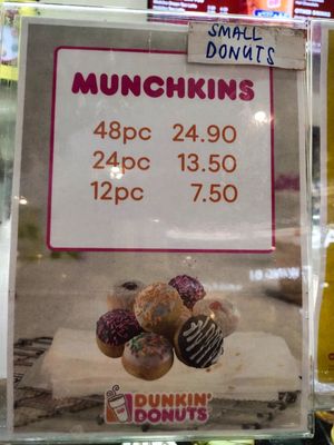 Menu at Dunkin' - Waterway Point in Northeast Singapore