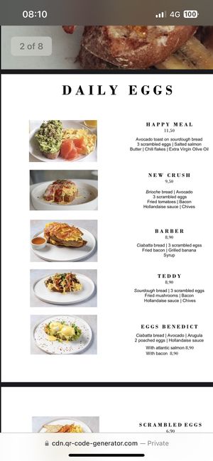 English menu   at Daily Poison in Vilnius