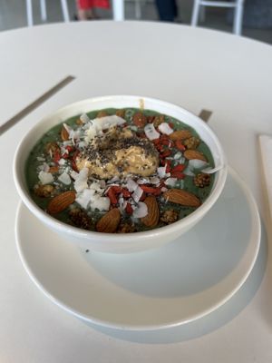 Spirulina smoothie bowl (love at first bite)  at Daily Poison in Vilnius