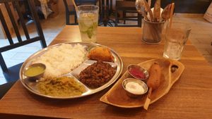 tahli and a corndog :> at Shakti in Beer Sheva