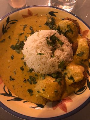 Vegan "mlai cofta" (indian dish) at Shakti in Beer Sheva