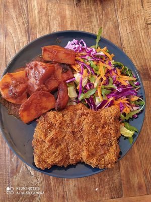 שניצל טבעוני.vegan. at Shakti in Beer Sheva