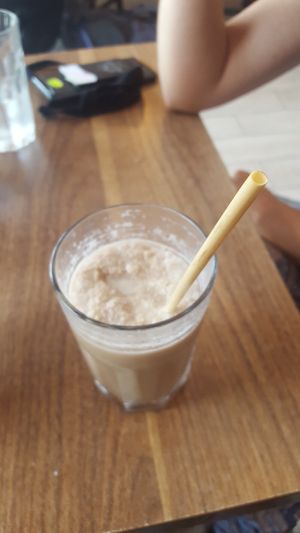 Real straw!! vegan ice-coffee ! at Shakti in Beer Sheva