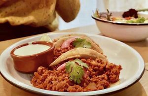 Vega Chorizo tacos (100% corn tortillas) at LiTo Mexican Food in Paris