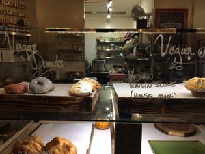 Vegan donuts and muffins  at People's Cafe in Berkeley