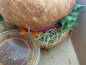 Burger at Nature's Health Food and Cafe in Palm Springs