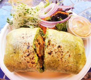The best wrap I had so far at Nature's Health Food and Cafe in Palm Springs