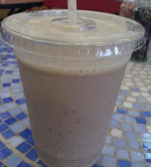date shake at Nature's Health Food and Cafe in Palm Springs