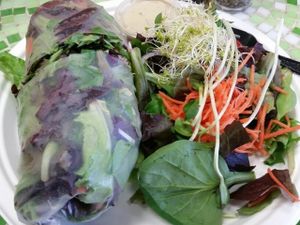 garden wrap and side salad at Nature's Health Food and Cafe in Palm Springs
